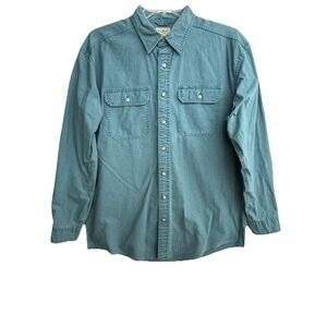 LL Bean Sunwashed Canvas Button Up Shirt Mens Large Tall Traditional Fit Juniper